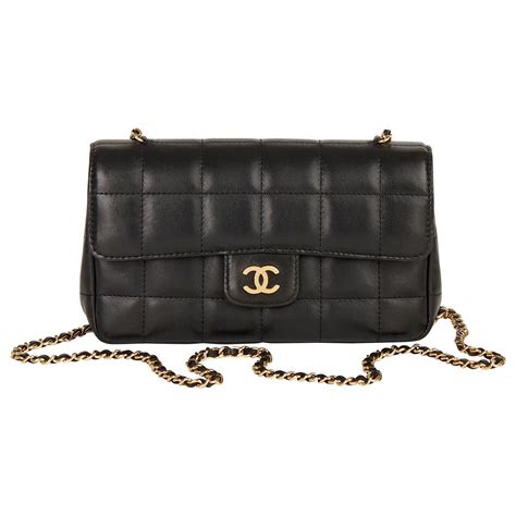 chanel chocolate bar shoulder bag|Chanel lambskin mini chocolate bar flap.